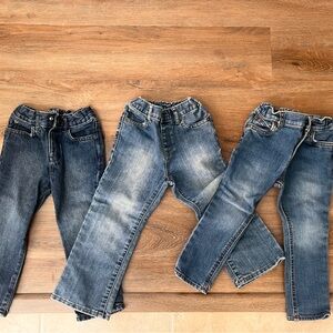 Stylish Kids' Denim Jeans 3 pairs in EUC 2 Skinny 1 Bootcut